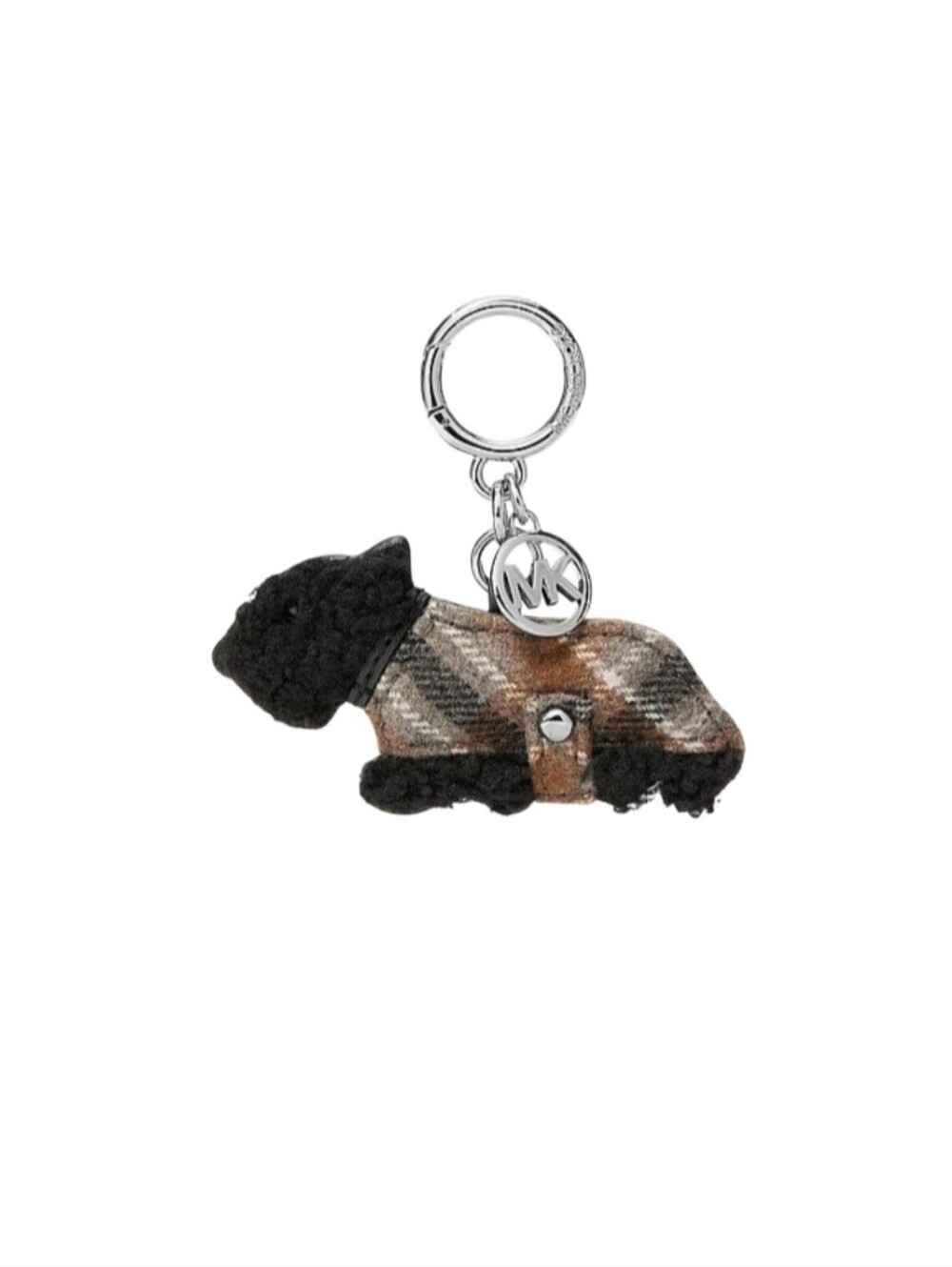 Michael Kors Black and Brown Dog Keychain Charm